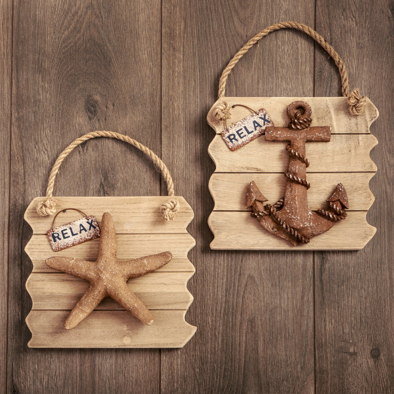 Breakwater Bay 2 Piece Nautical Themed Hangings Wall Décor Set